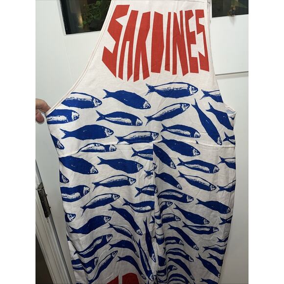Sardines Forever Overall Linen Look Jumpsuit Sz XL Stretch Colorful Red Blue - Picture 5 of 10